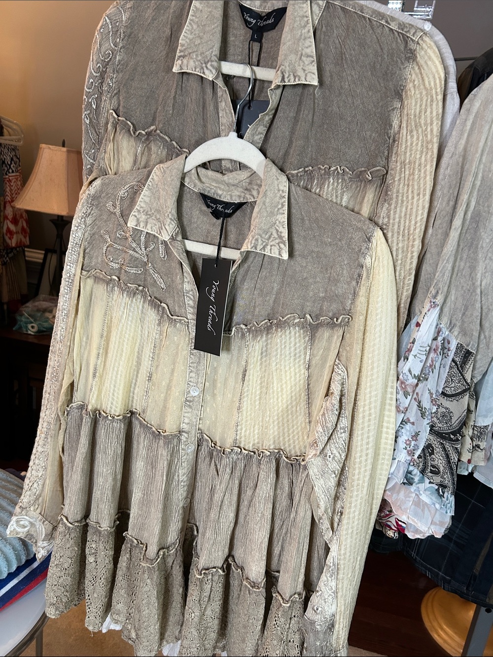 YOUNG THREADS NWT LATTE LARGE